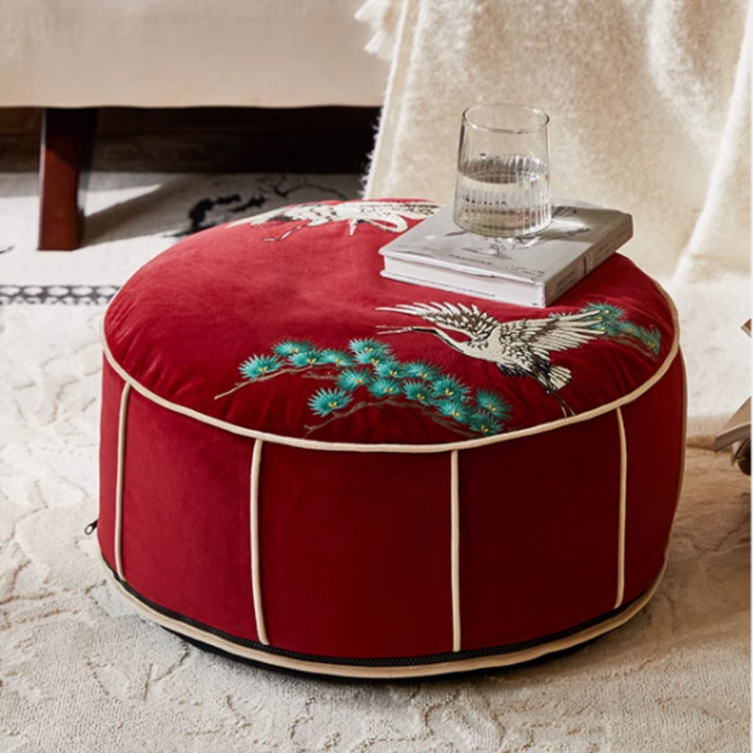 Chinoiserie Crane Cushion and Throw Pillow Collection