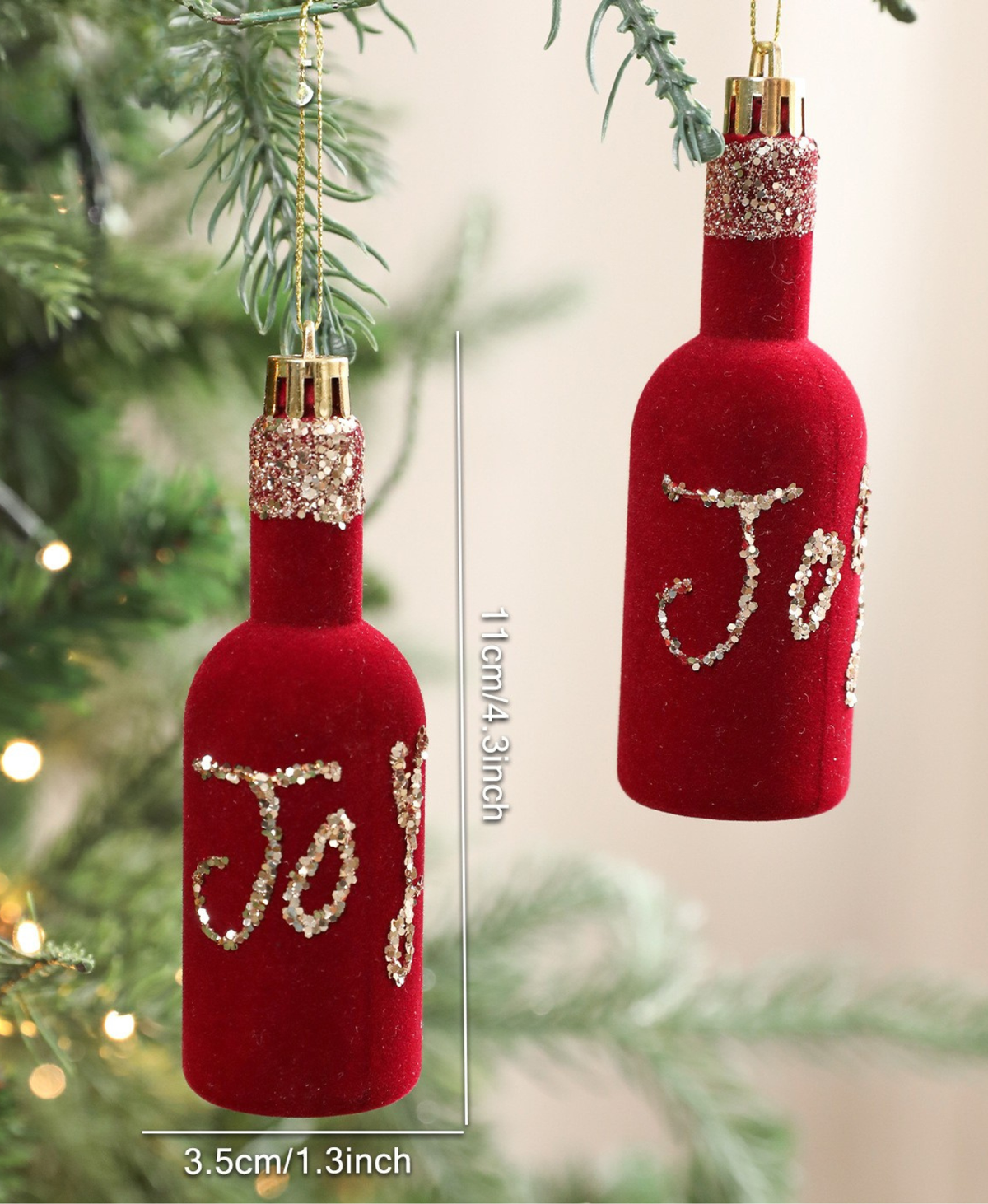 Joy Bottle Tree Ornament – 2pcs