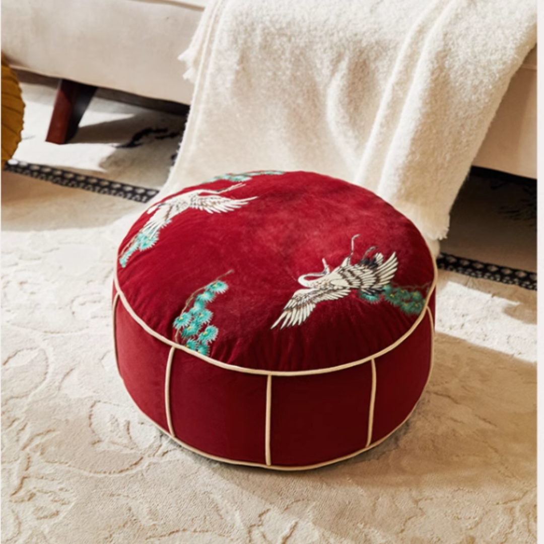 Chinoiserie Crane Cushion and Throw Pillow Collection