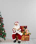 Clap-Activated Musical Santa Chest Display