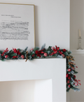 Festive Red & Antler Christmas Garland