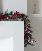 Festive Red & Antler Christmas Garland