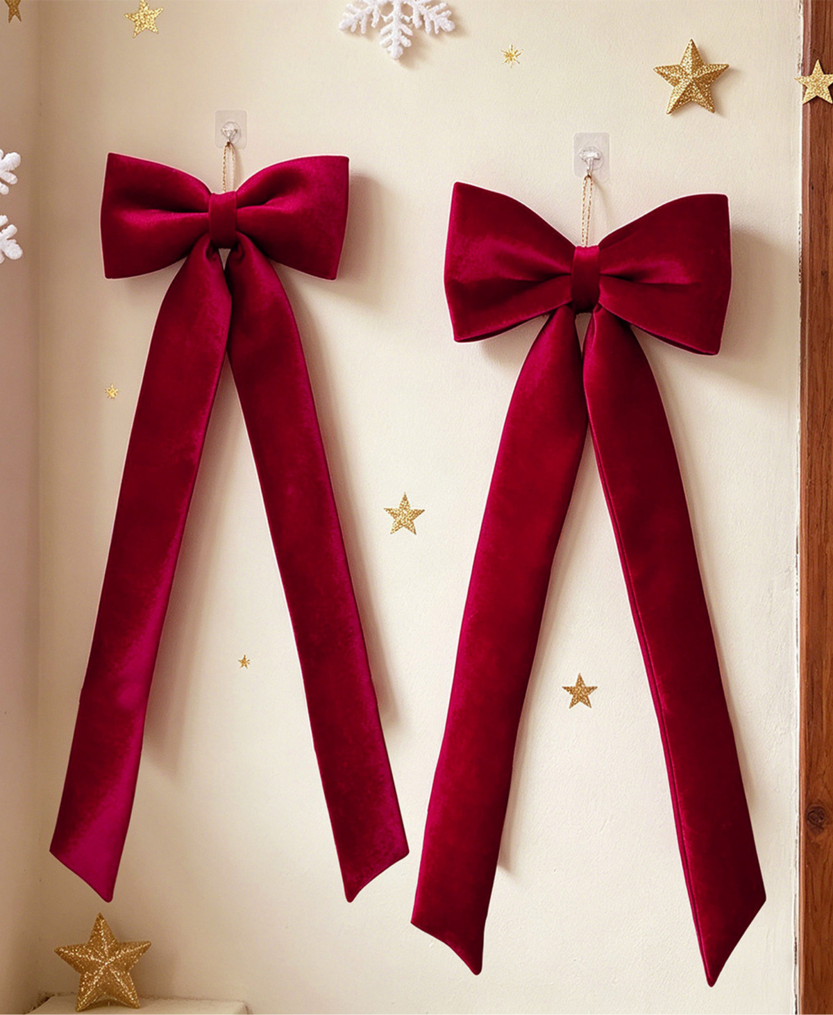 Extra Long Velvet Christmas Bow Decoration