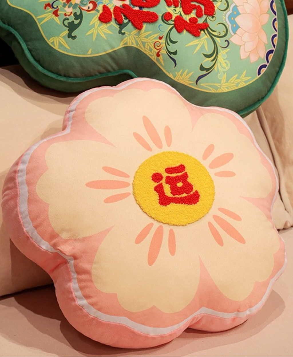 Pink Blossom Throw Pillow