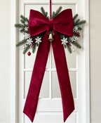 Extra Long Velvet Christmas Bow Decoration