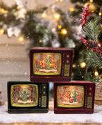 Mini Vintage Christmas TV Music Box