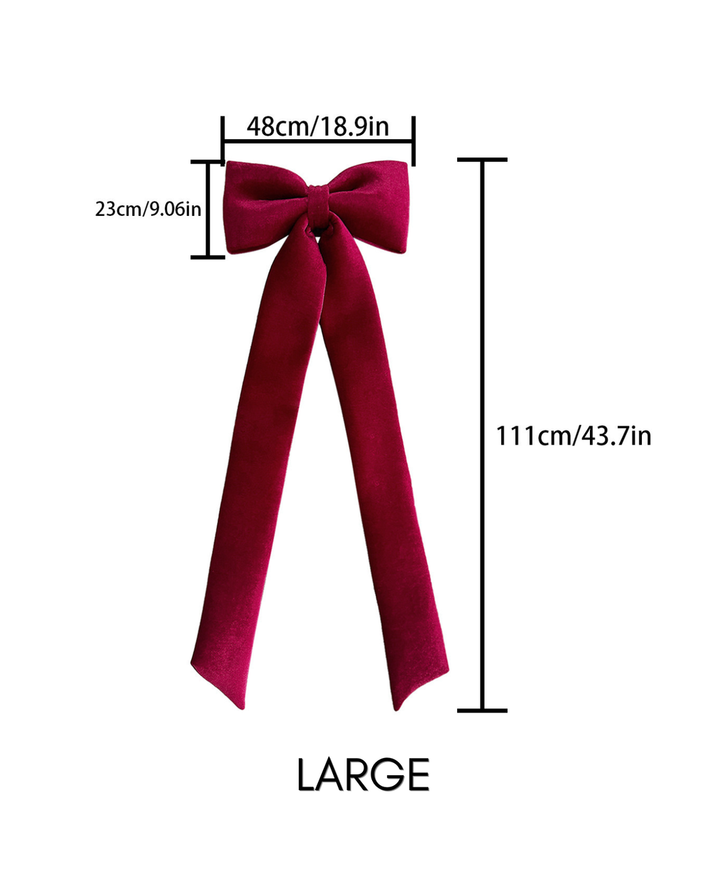 Extra Long Velvet Christmas Bow Decoration