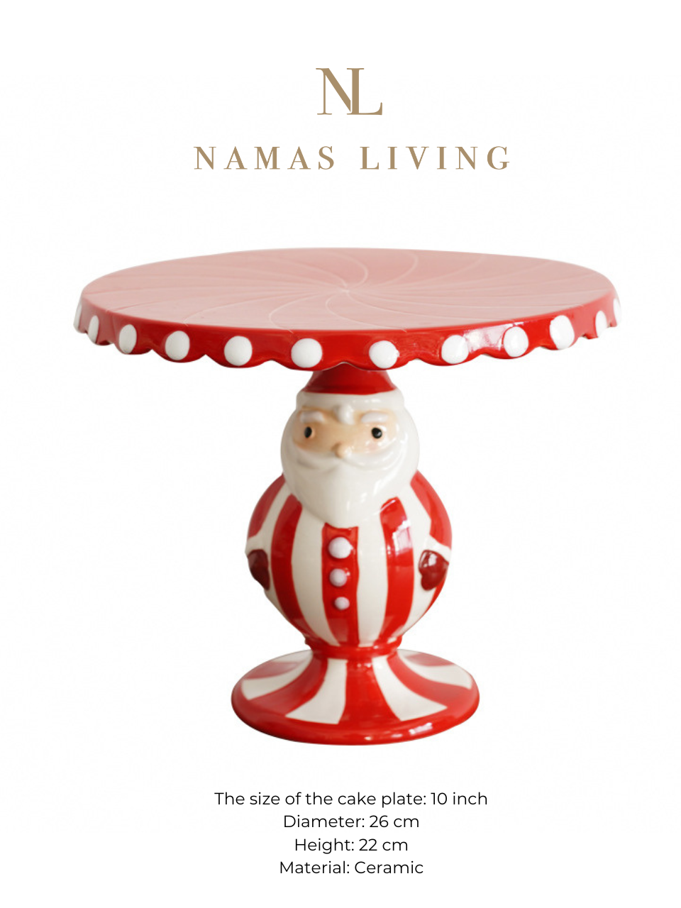 Santa Holiday Dessert Dish Platter