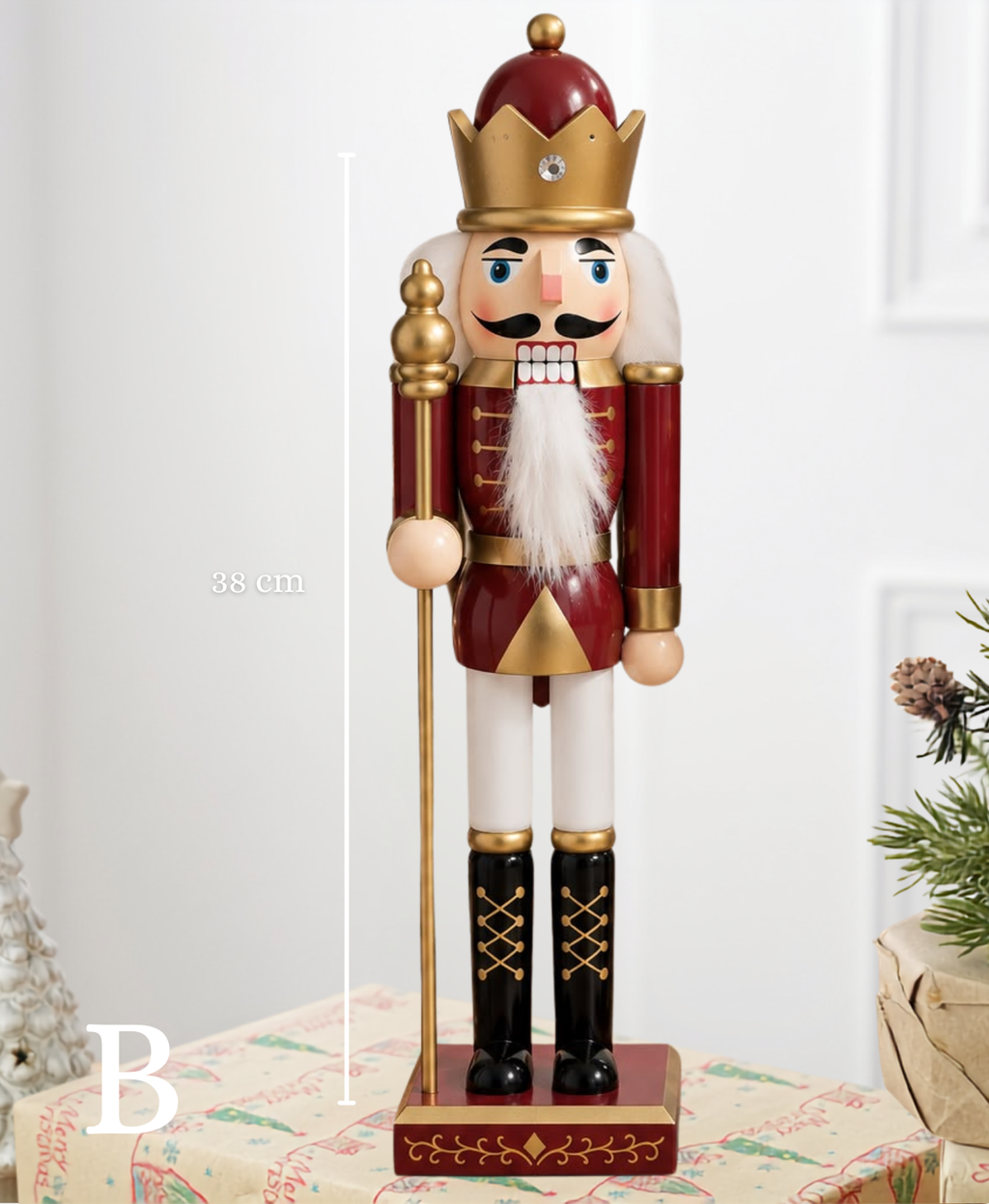 Burgundy & Gold Nutcracker - 38 cm