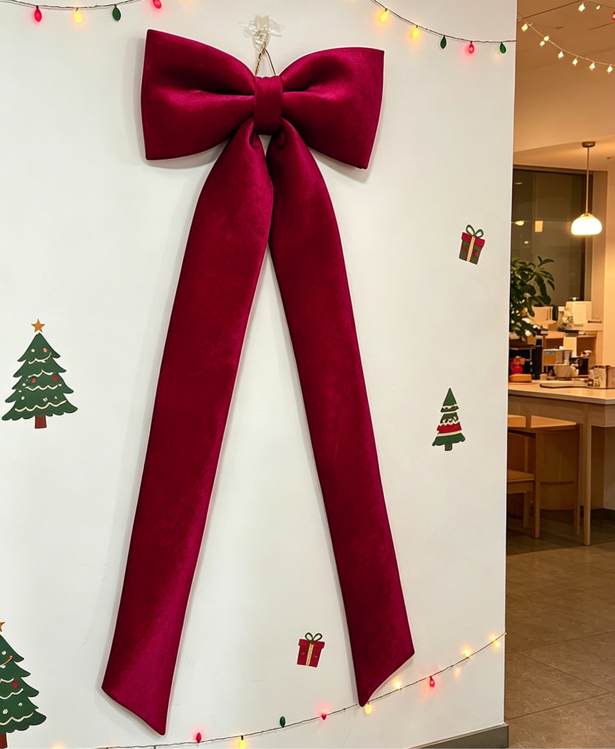 Extra Long Velvet Christmas Bow Decoration