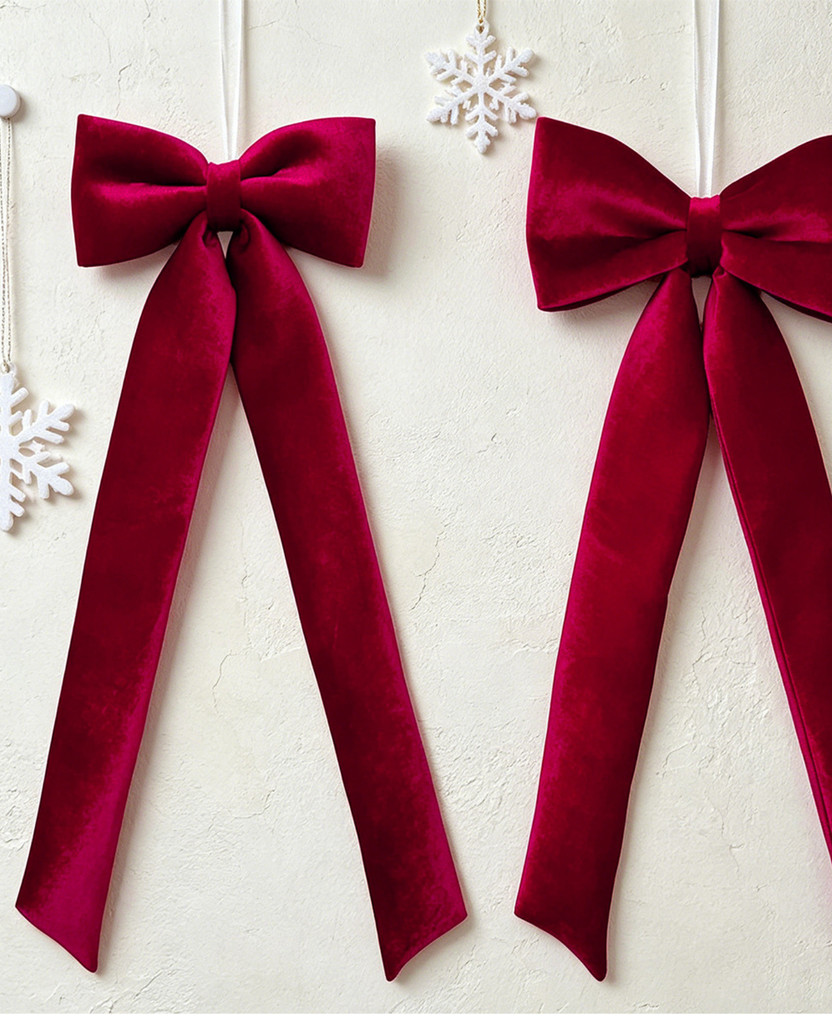 Extra Long Velvet Christmas Bow Decoration