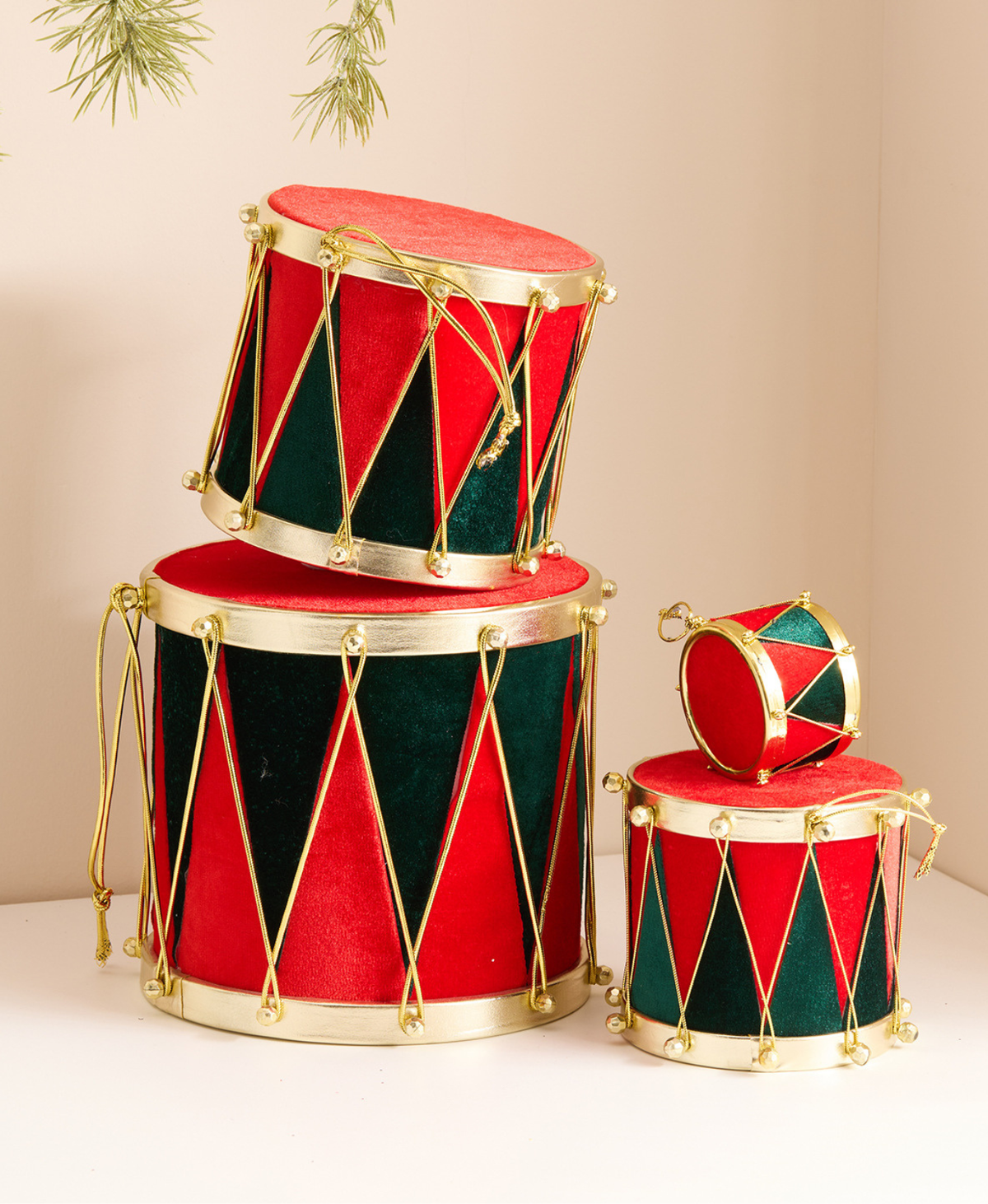 Christmas Drum Ornament Set