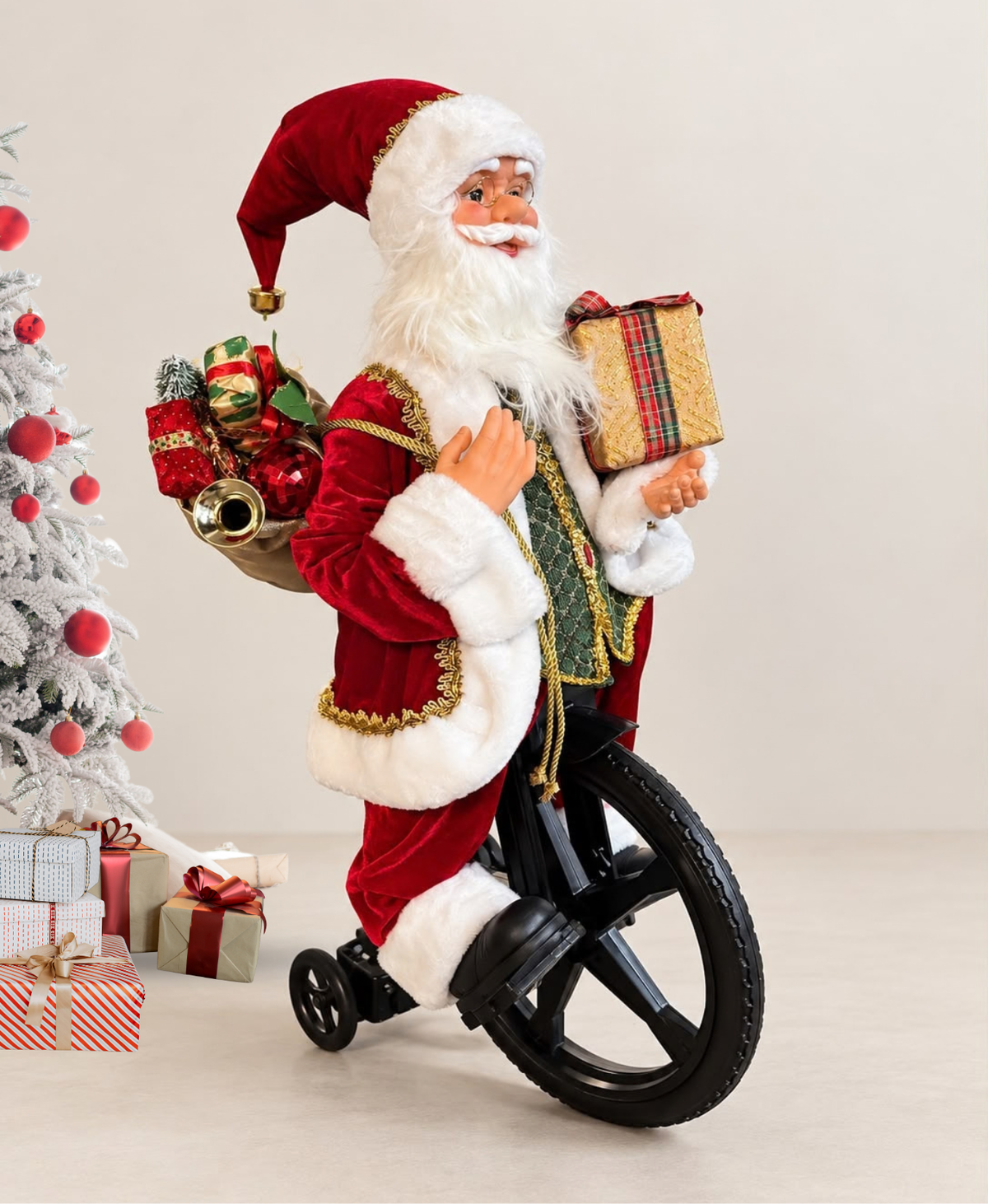 Santa Riding Musical Christmas Display