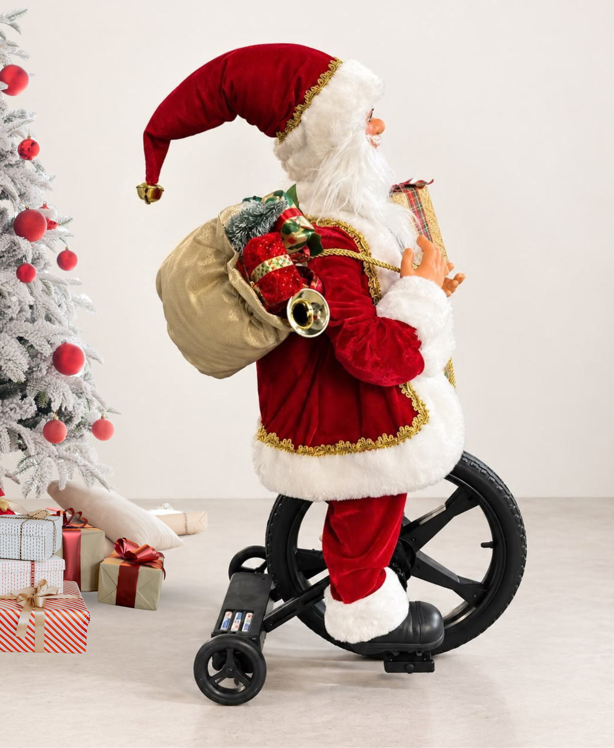 Santa Riding Musical Christmas Display