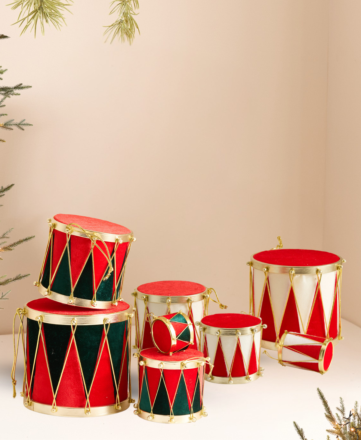 Christmas Drum Ornament Set