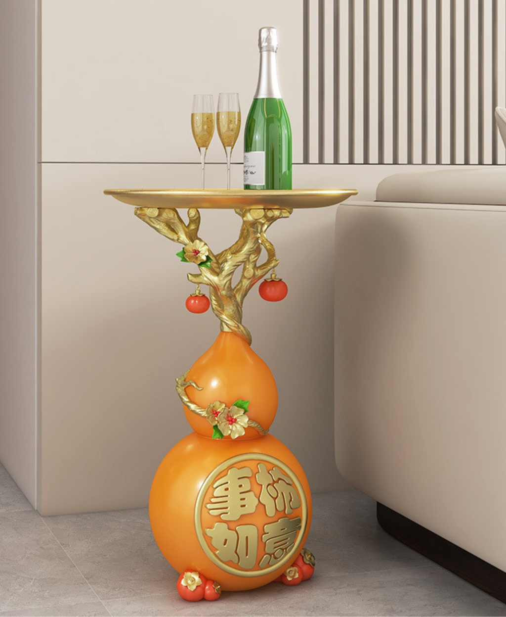 Chinoiserie Gourd Side Table