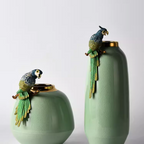 Jade Parrot Vase