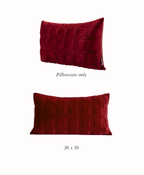 Carmine Grid Lumbar Cushion Cover