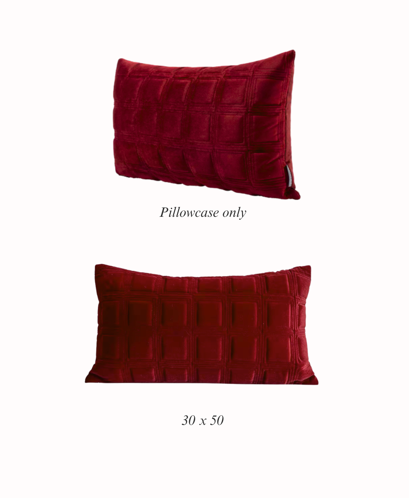 Carmine Grid Lumbar Cushion Cover