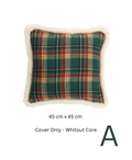 Green Checkered Christmas Pillow