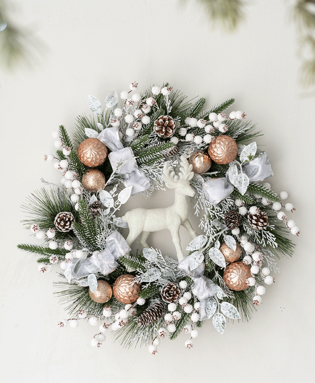 Snowy Antlers Wreath