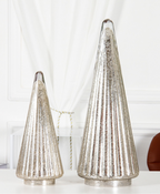 Silver Fluted Glass Christmas Tree Light