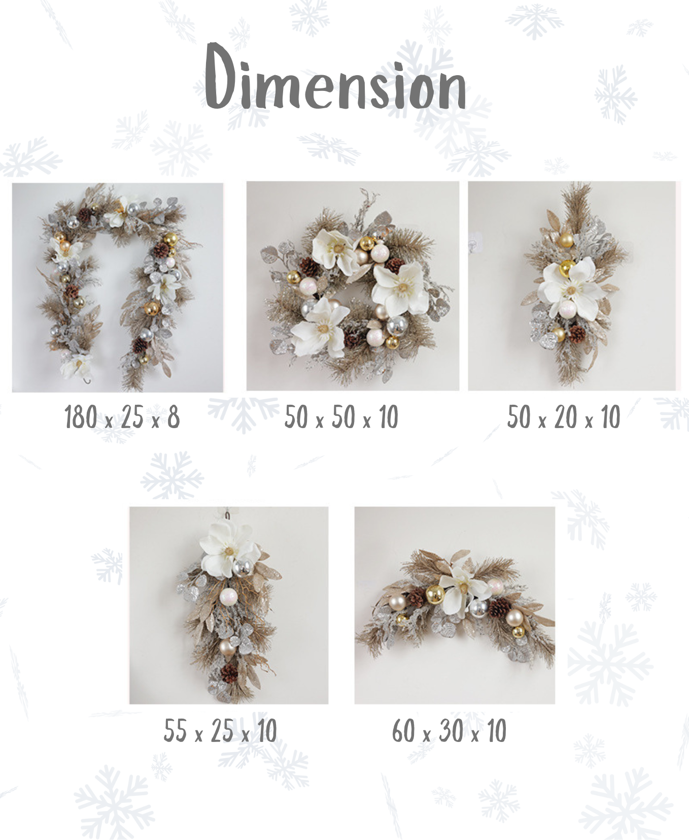 White & Gold Magnolia Wreath