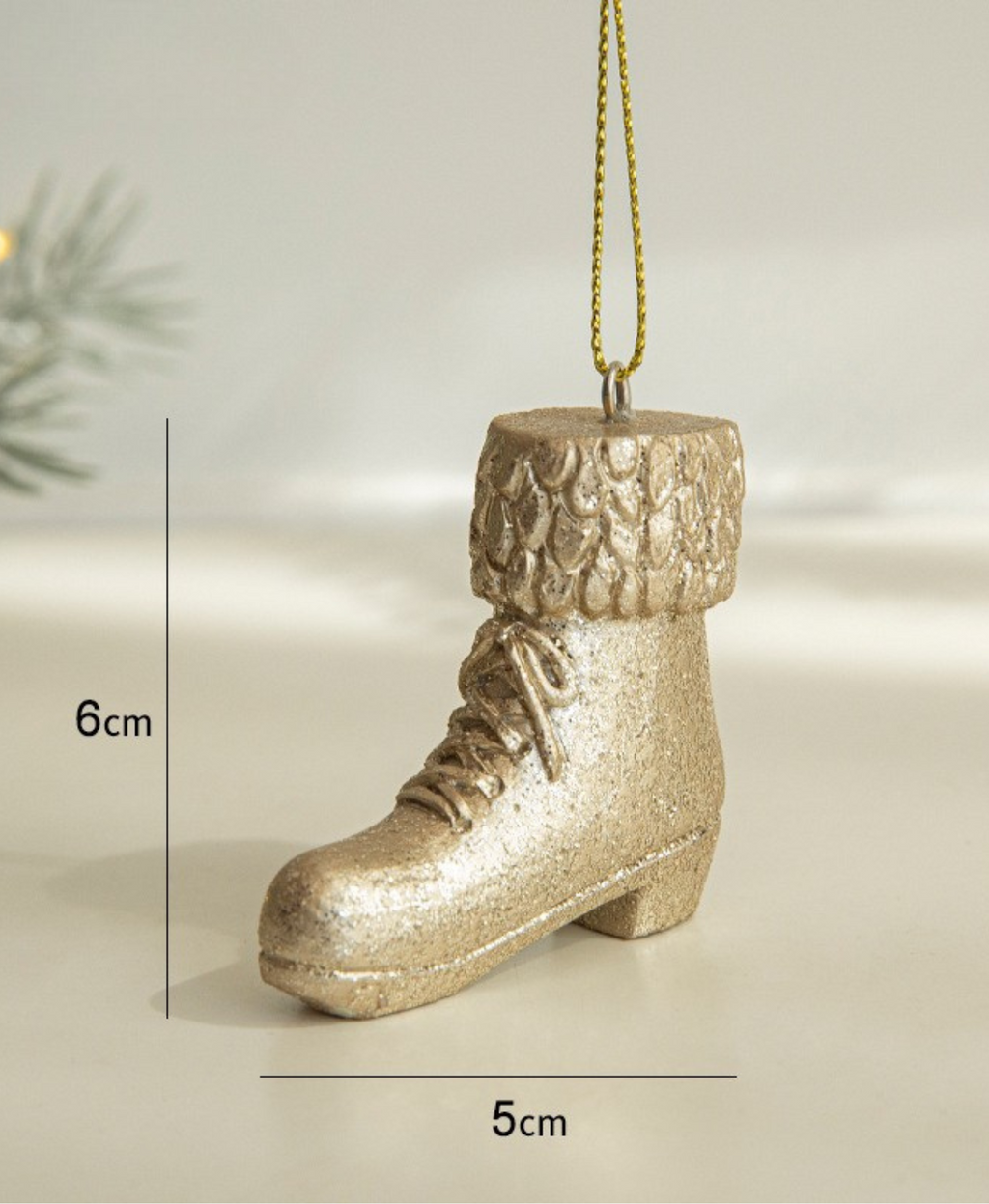 Gold Glitter Christmas Ornament