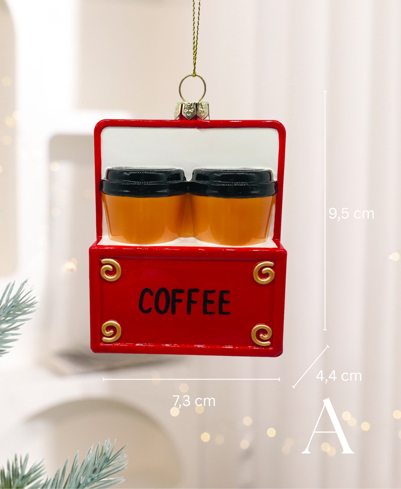 Café Christmas Charm Ornament