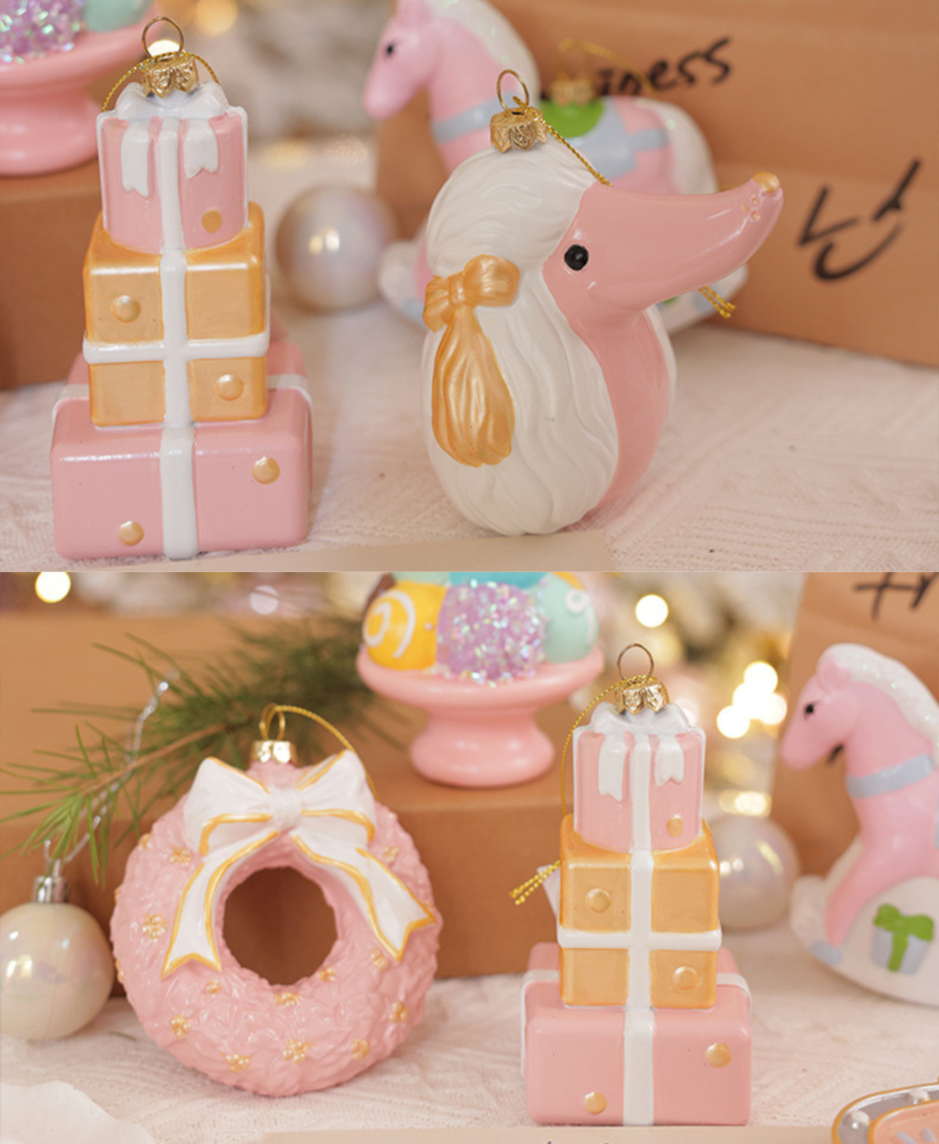 Pastel Pink Christmas Ornament