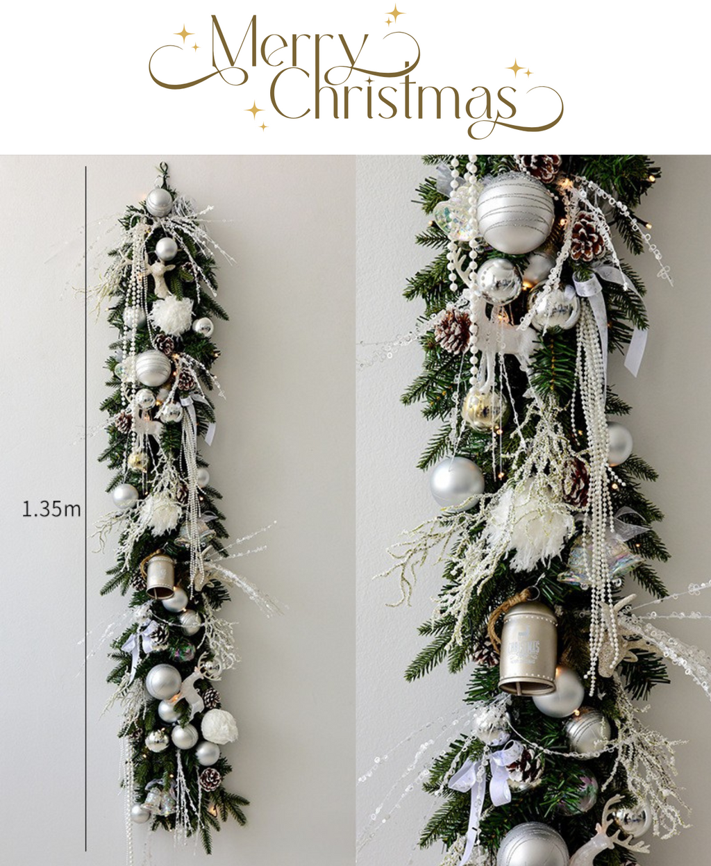 Luminous White Pearl Christmas Garland