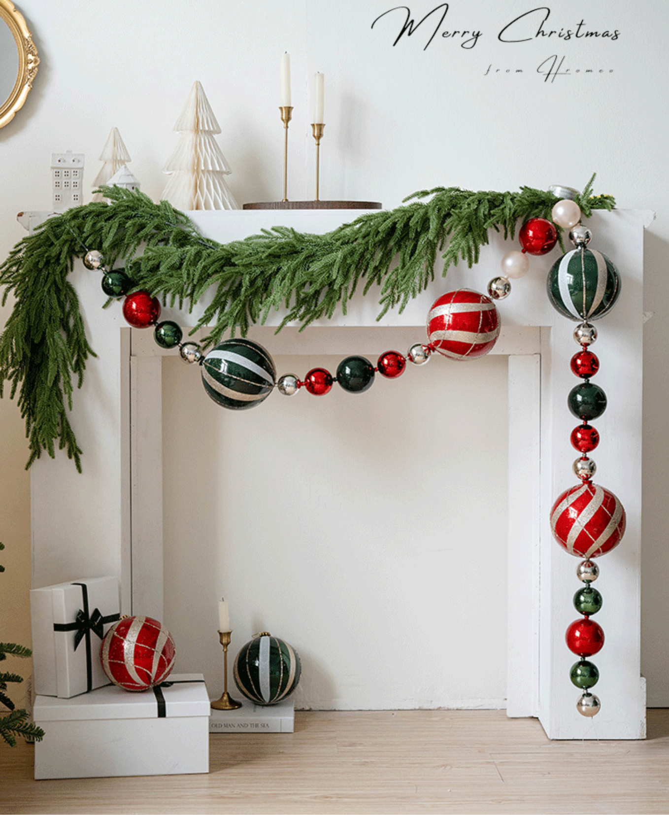 Red & Green Christmas Ball Garland