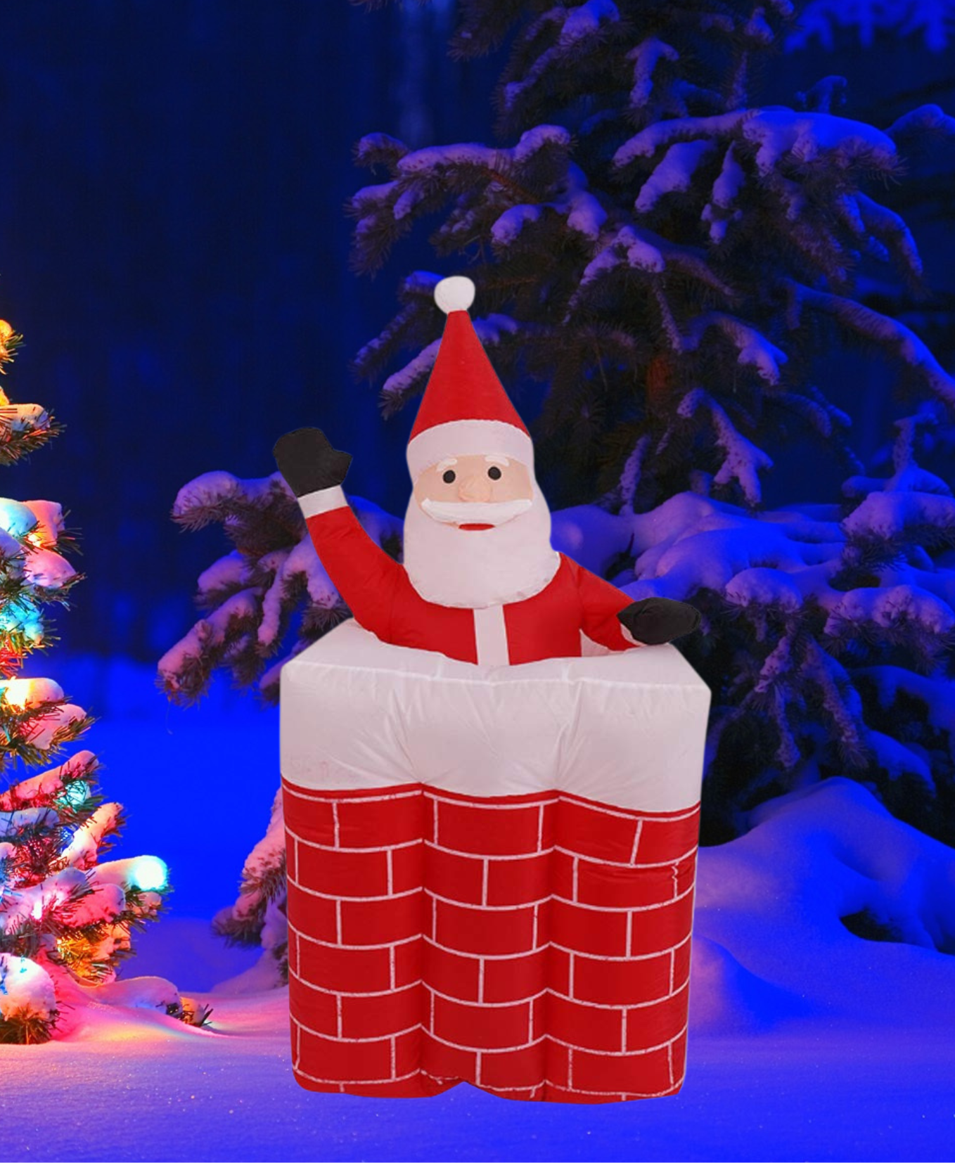 Christmas Inflatable Chimney Santa