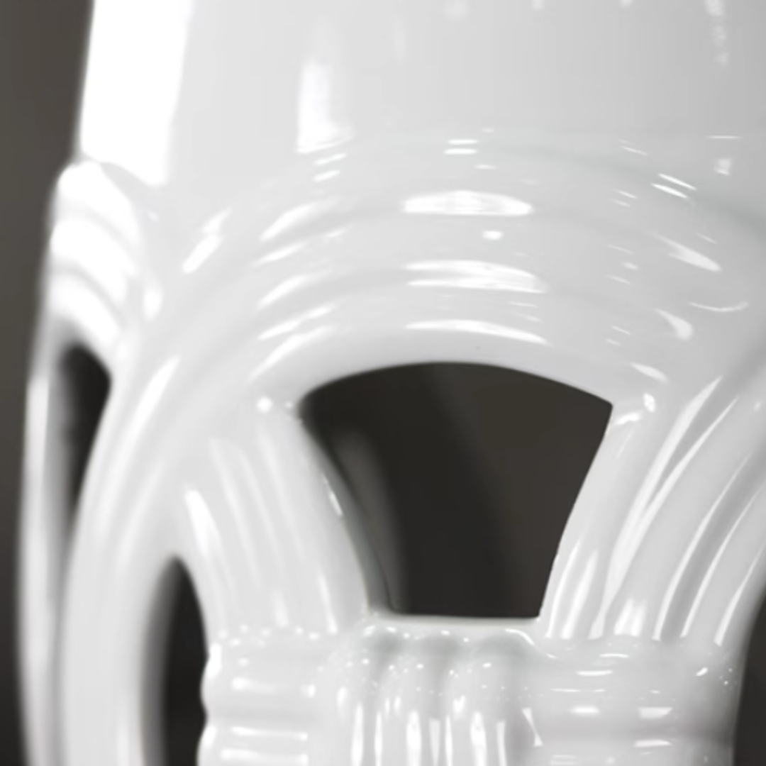 White Lotus Ceramic Stool
