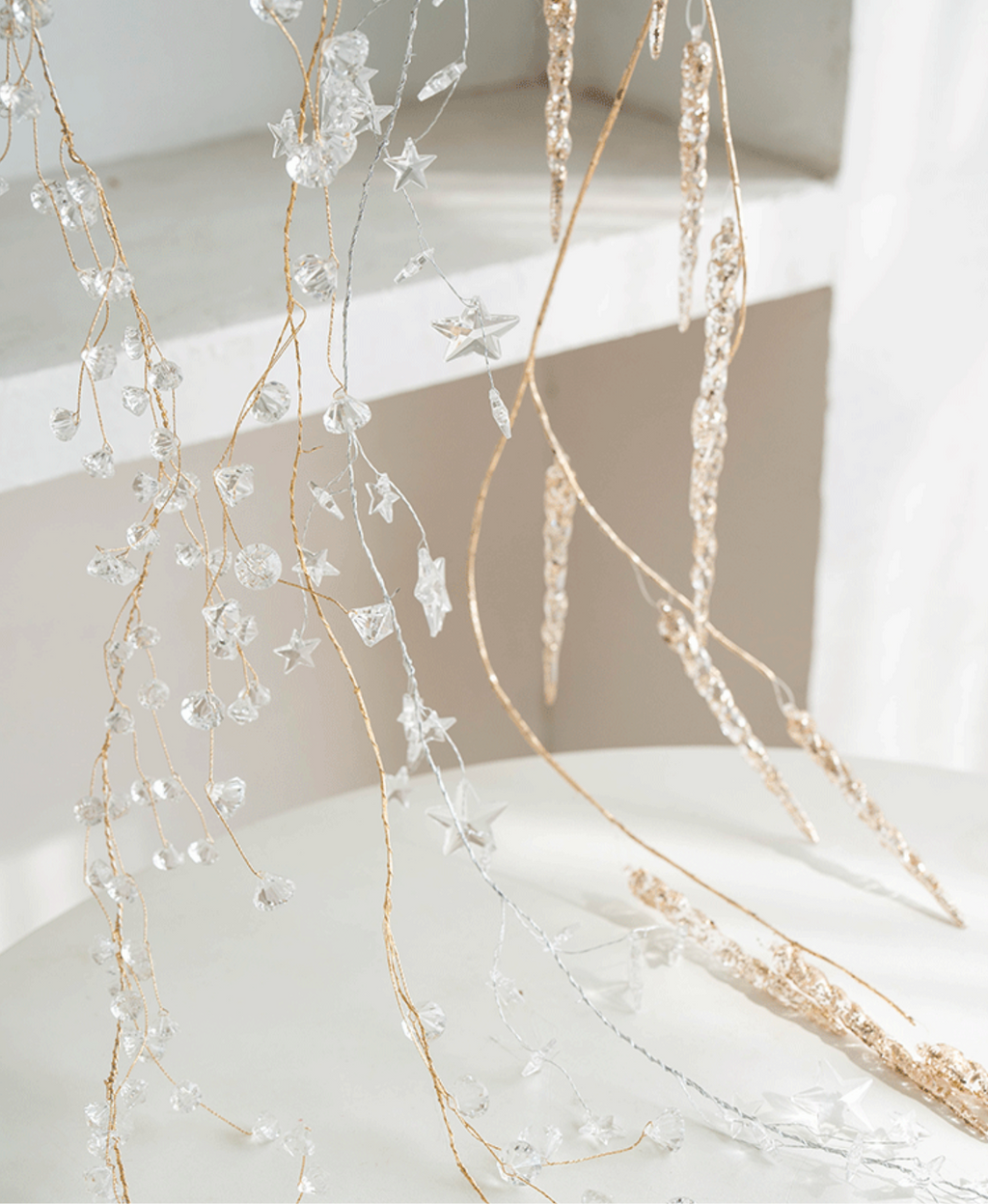 Golden Crystal Drop Ornament