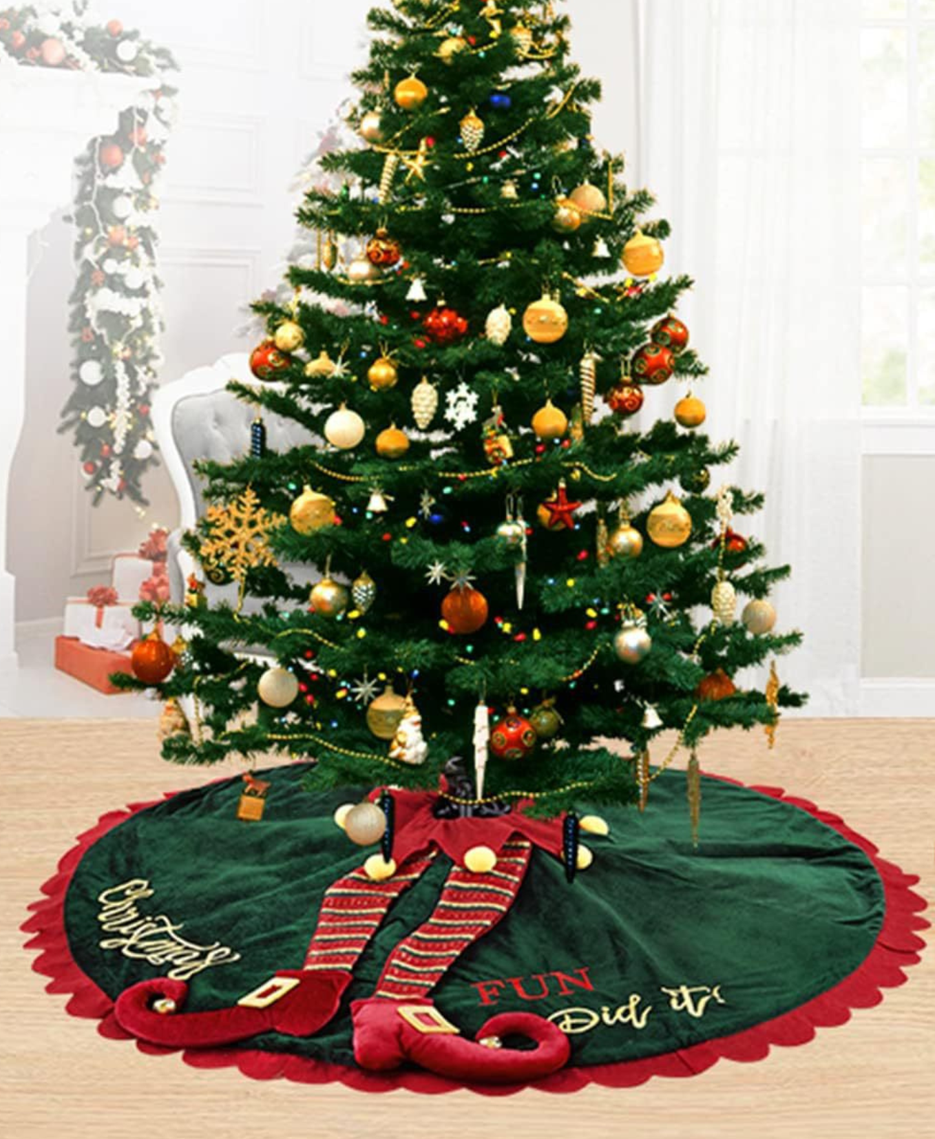 Elf Legs Christmas Tree Skirt