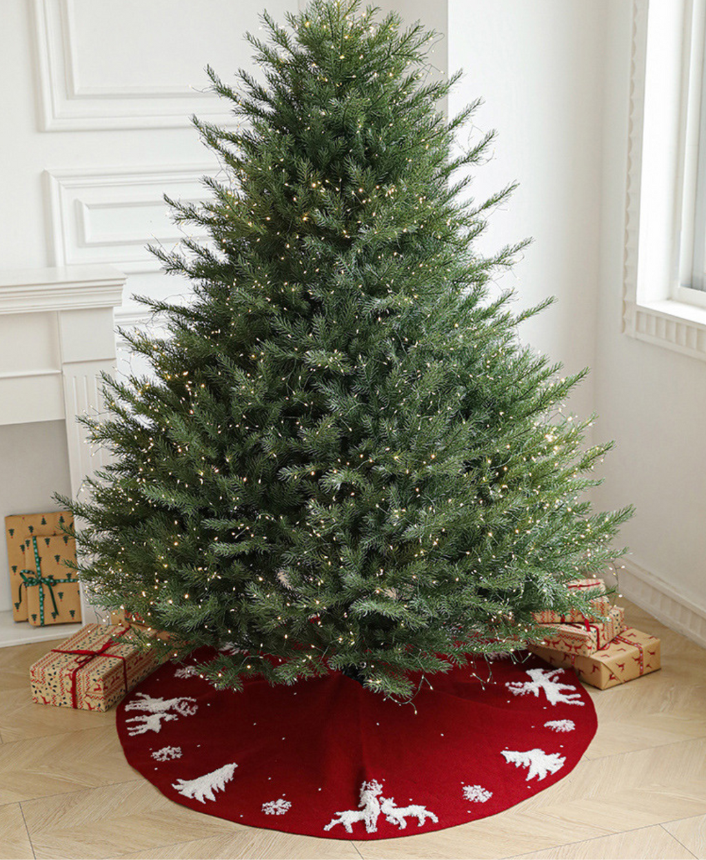 Holiday Elk Knit Tree Skirt Serenity