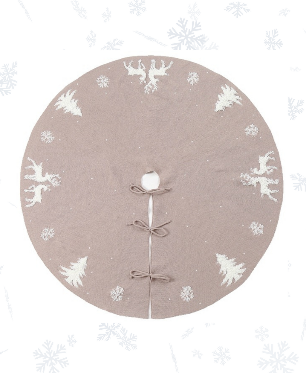 Holiday Elk Knit Tree Skirt Serenity
