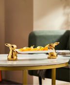 Golden Bunny Ceramic Dish