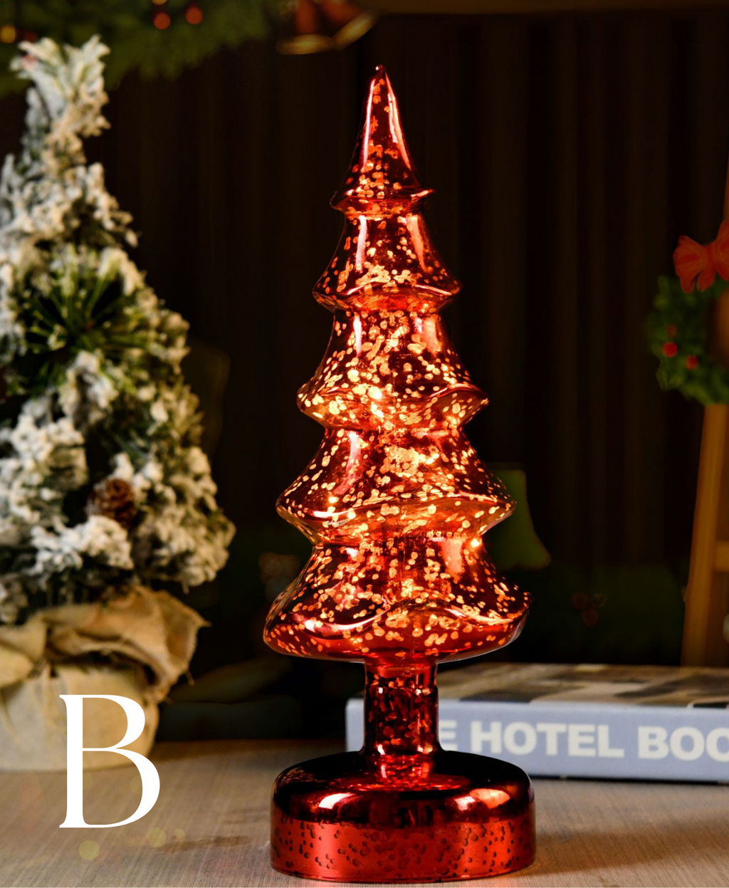 Red Christmas Tree Glass Ornament