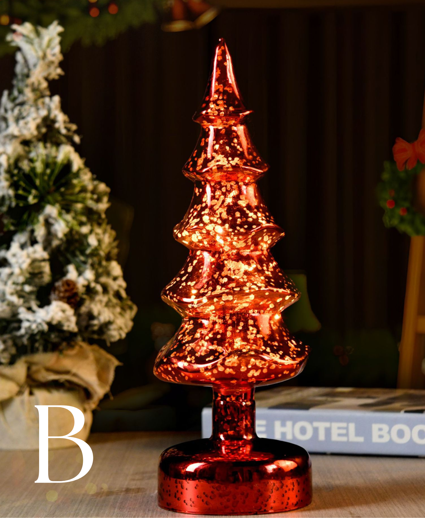 Red Christmas Tree Glass Ornament