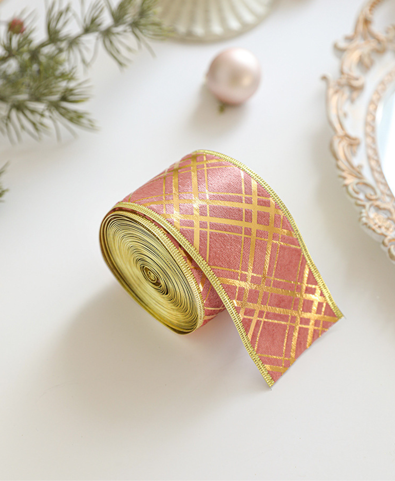 Pink Glitz Christmas Ribbon