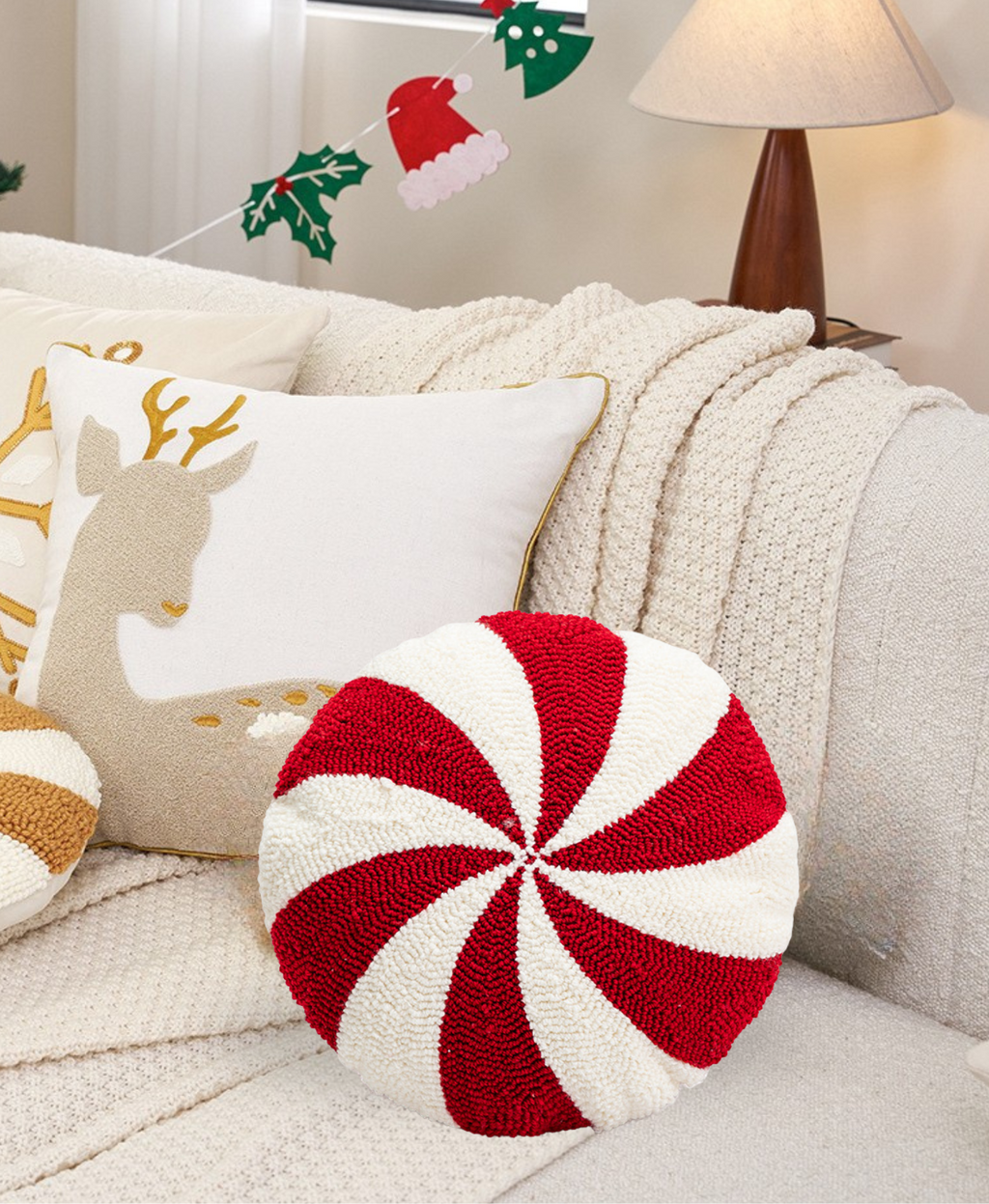 Holiday Twist Round Pillow
