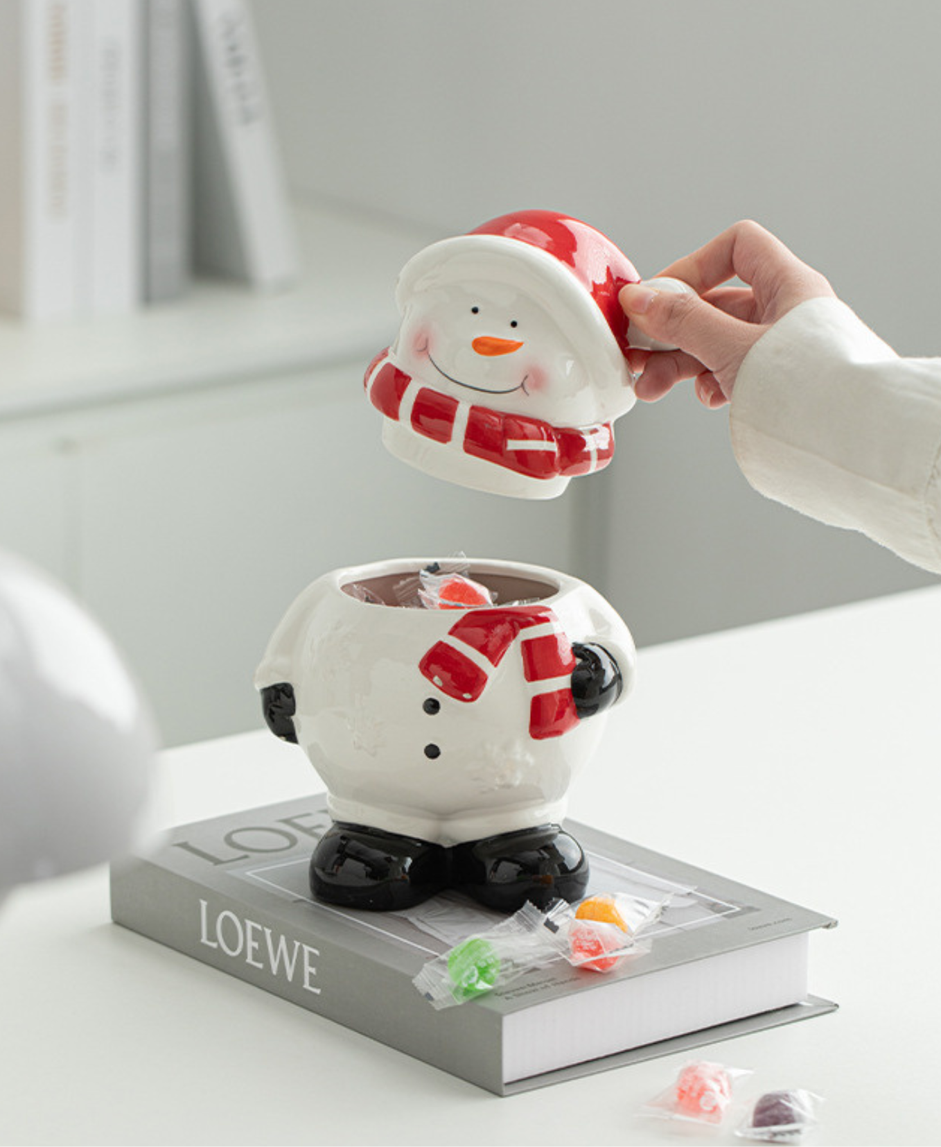 Christmas Snowman Ceramic Storage