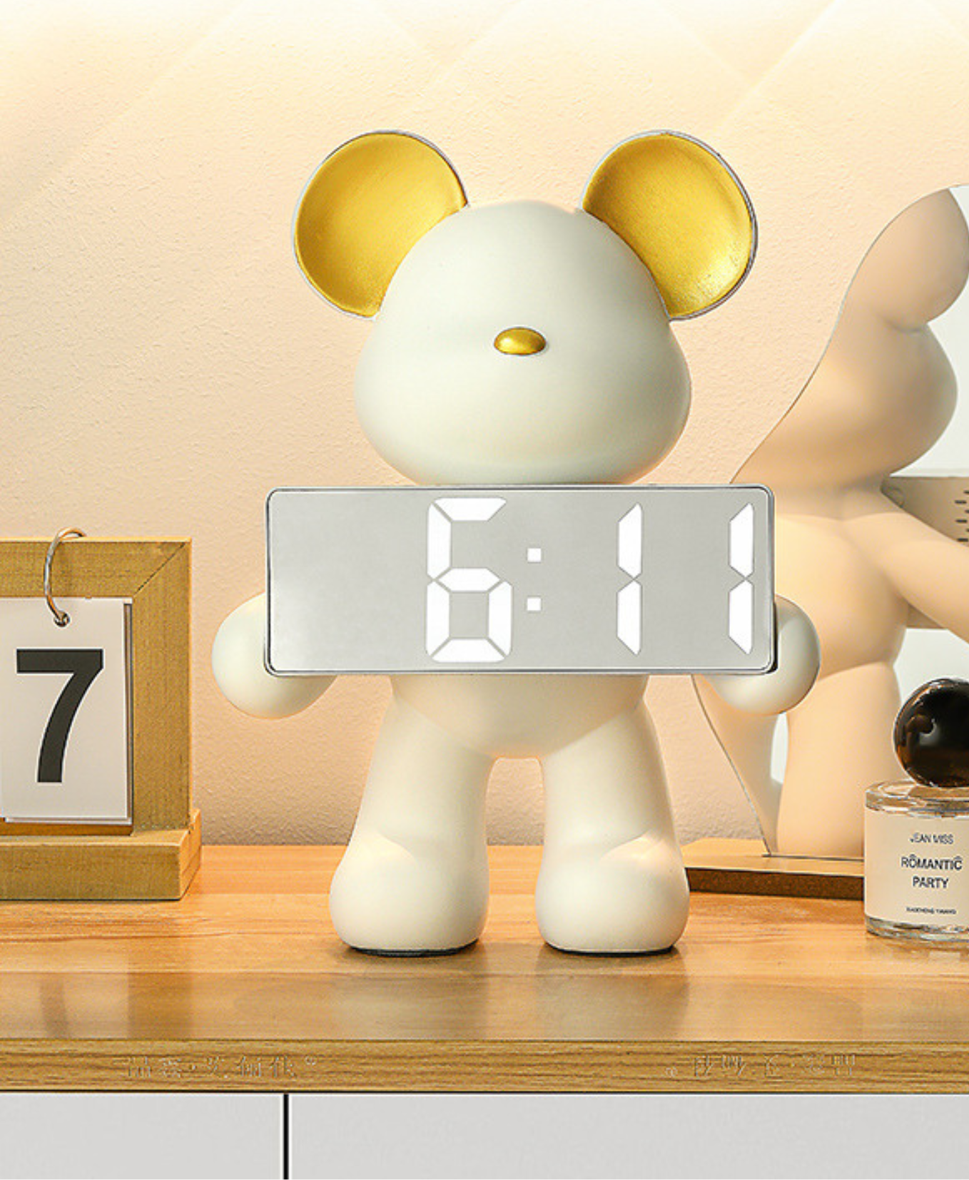 Beige Bear Alarm Clock