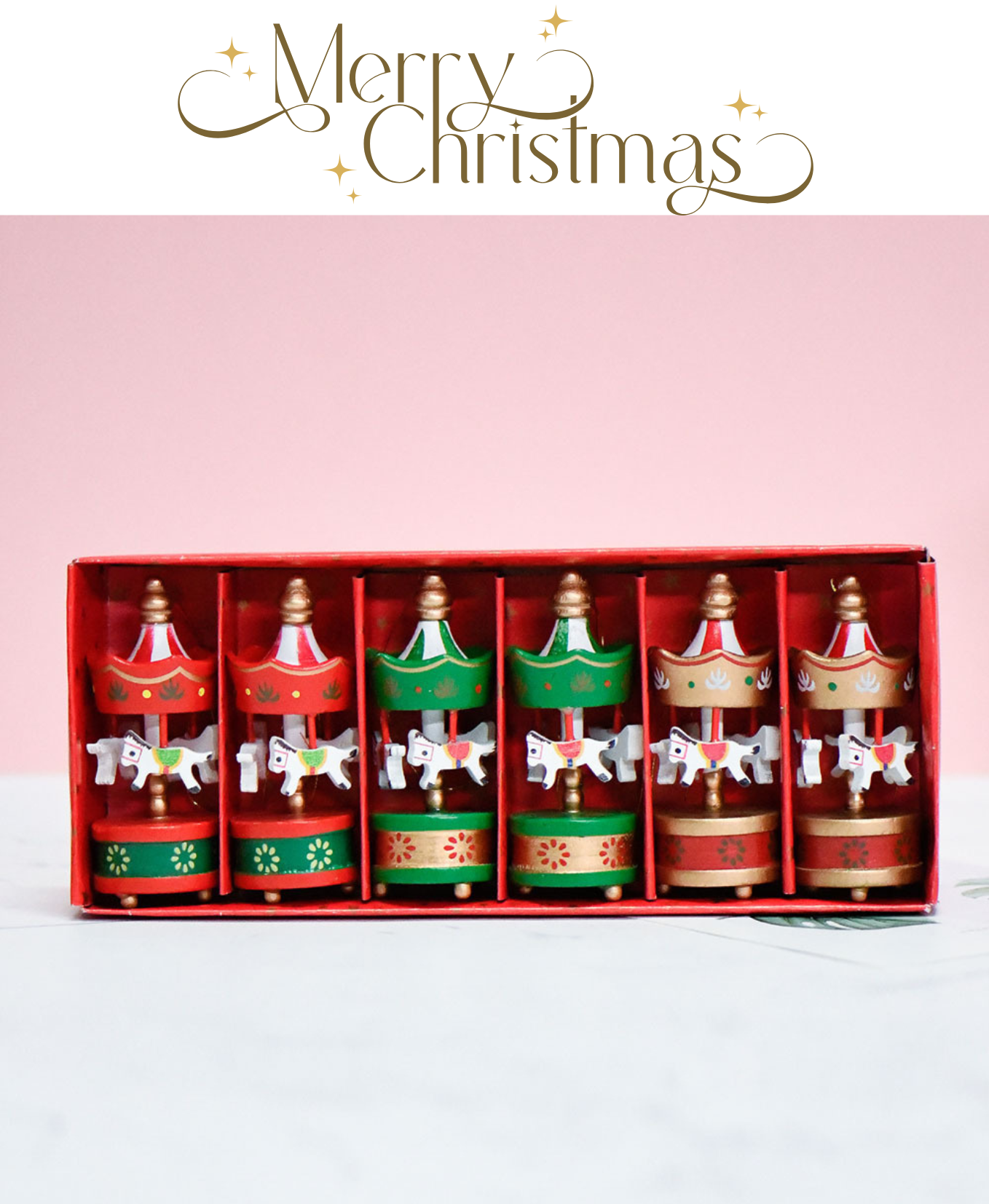 Mini Christmas Carousel Ornament Set