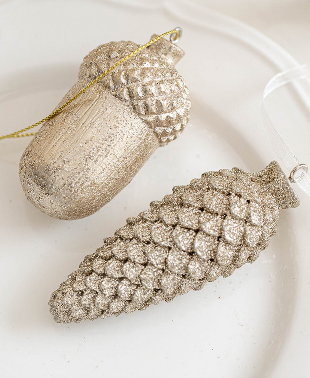 Silver Acorn Tree Ornament
