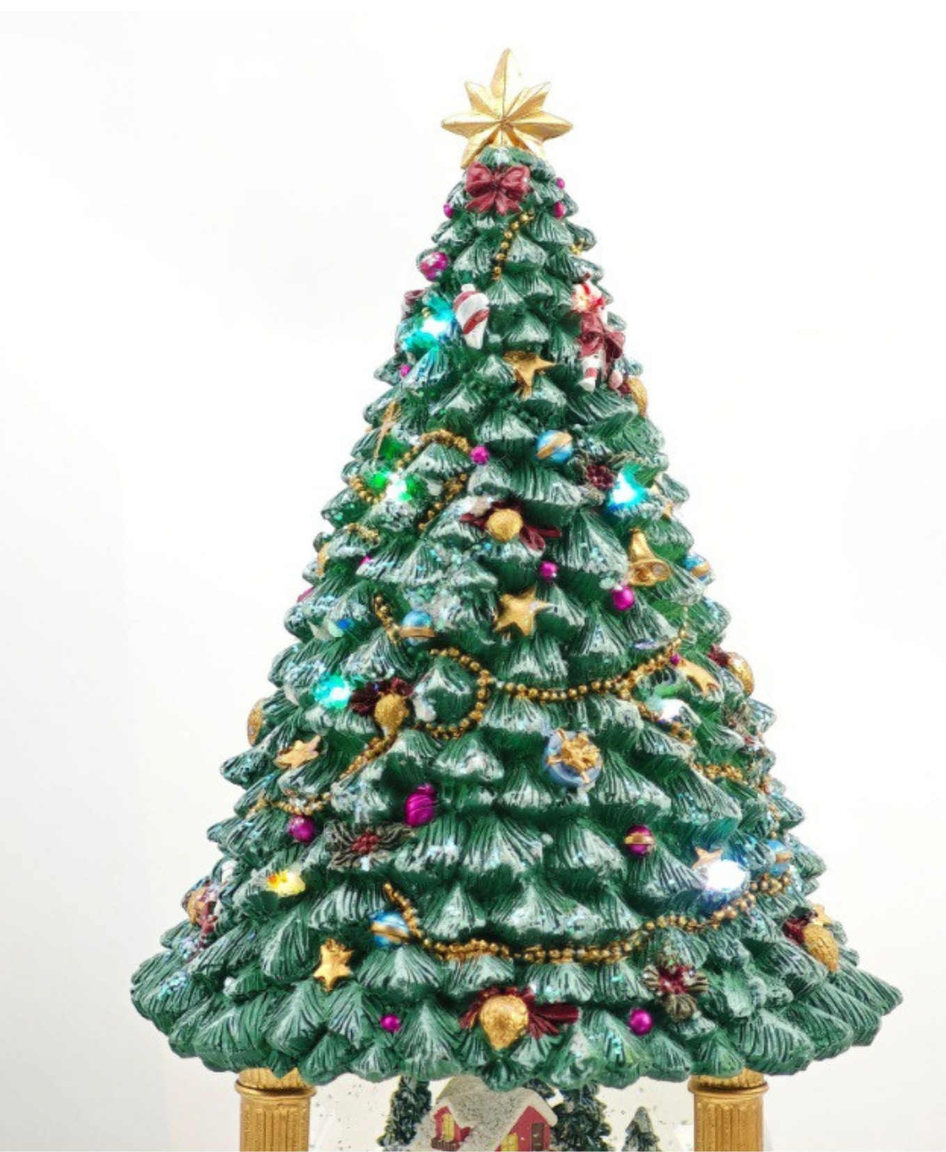 Christmas Village Tree Music Box