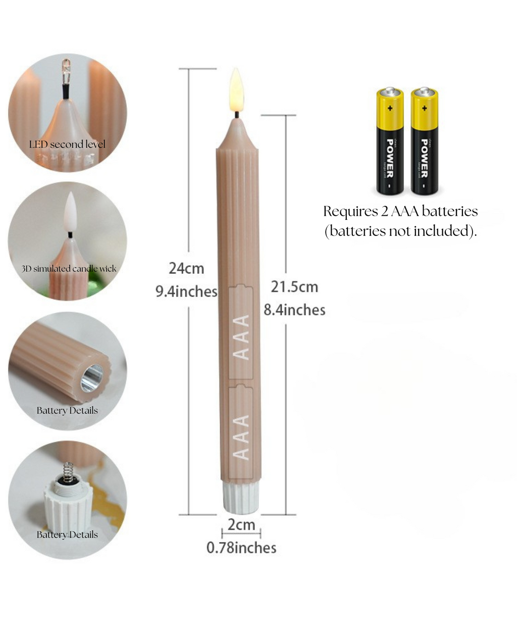 Morandi Classic LED Candle Set