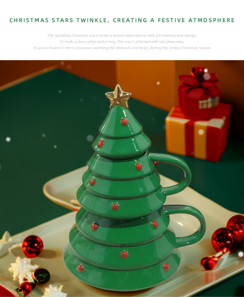 Holiday Tree Stacked Mug Set